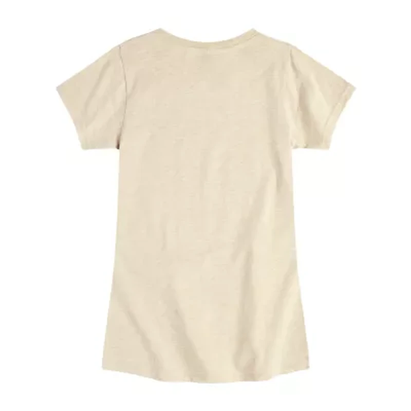 Disney Collection Girls Round Neck Short Sleeve Marvel Graphic T-Shirt