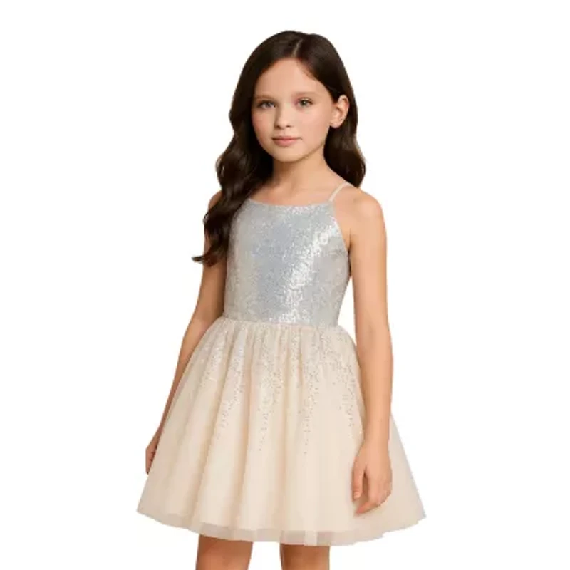 Lilt Big Kid Girls Sleeveless Fit + Flare Dress