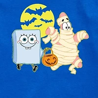 Ghost And Mummy Halloween Little & Big Kid Boys Crew Neck Short Sleeve Regular Fit Spongebob Graphic T-Shirt