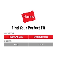 Hanes Ultimate Mens Multi-Pack 12 Pair Big and Tall Quarter Ankle Socks