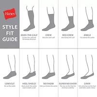 Hanes Ultimate Mens Multi-Pack 12 Pair Big and Tall Quarter Ankle Socks