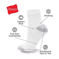 Hanes Ultimate Mens Multi-Pack 12 Pair Big and Tall Quarter Ankle Socks