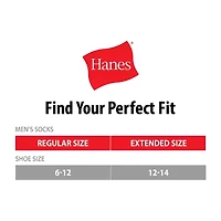 Hanes Ultimate Mens Multi-Pack 12 Pair Big and Tall Quarter Ankle Socks
