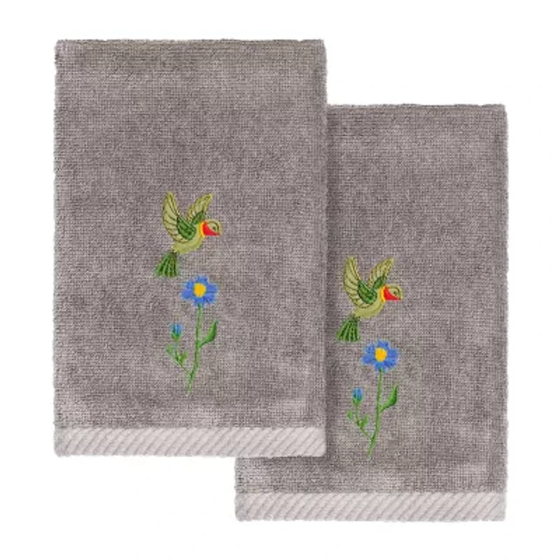 Linum Home Textiles Hada 2-pc. Embellished Fingertip Towel