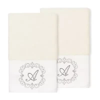 Linum Home Textiles Monica Silver 2-pc. Embellished Hand Towel