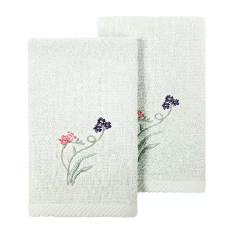 Linum Home Textiles Stella 2-pc. Embellished Fingertip Towel