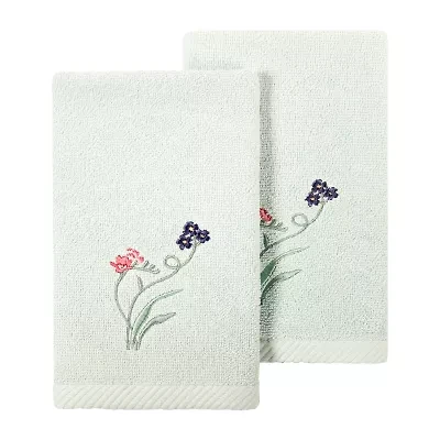Linum Home Textiles Stella 2-pc. Embellished Fingertip Towel