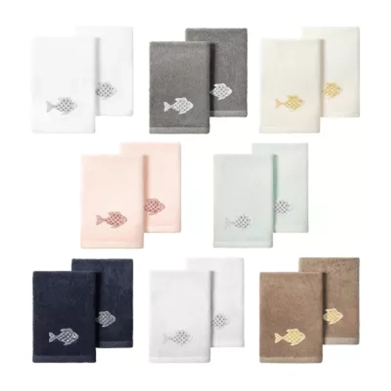 Linum Home Textiles Figi 2-pc. Embellished Fingertip Towel