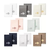 Linum Home Textiles Figi 2-pc. Embellished Fingertip Towel