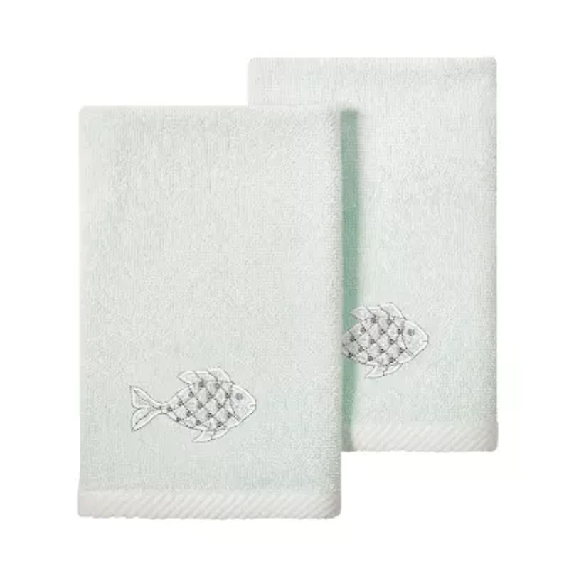Linum Home Textiles Figi 2-pc. Embellished Fingertip Towel