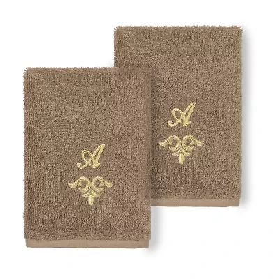 Linum Home Textiles Monica Gold 2-pc. Embellished Washcloth