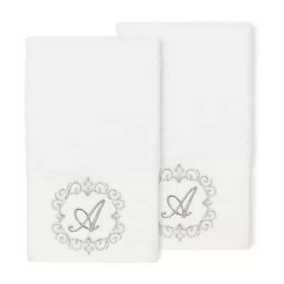 Linum Home Textiles Monica Silver 2-pc. Embellished Hand Towel