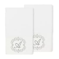 Linum Home Textiles Monica Silver 2-pc. Embellished Hand Towel