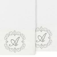 Linum Home Textiles Monica Silver 2-pc. Embellished Hand Towel