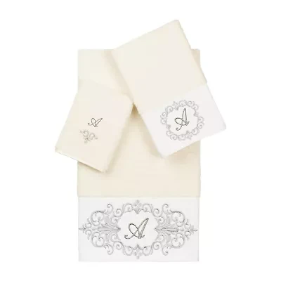 Linum Home Textiles Monica Silver Embellished -pc. Bath Towel Set