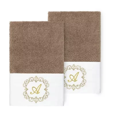 Linum Home Textiles Monica Gold 2-pc. Embellished Hand Towel
