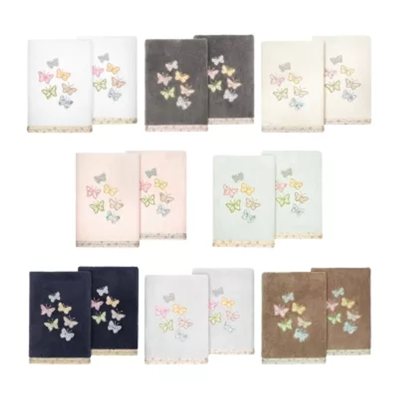 Linum Home Textiles Mariposa 2-pc. Embellished Hand Towel