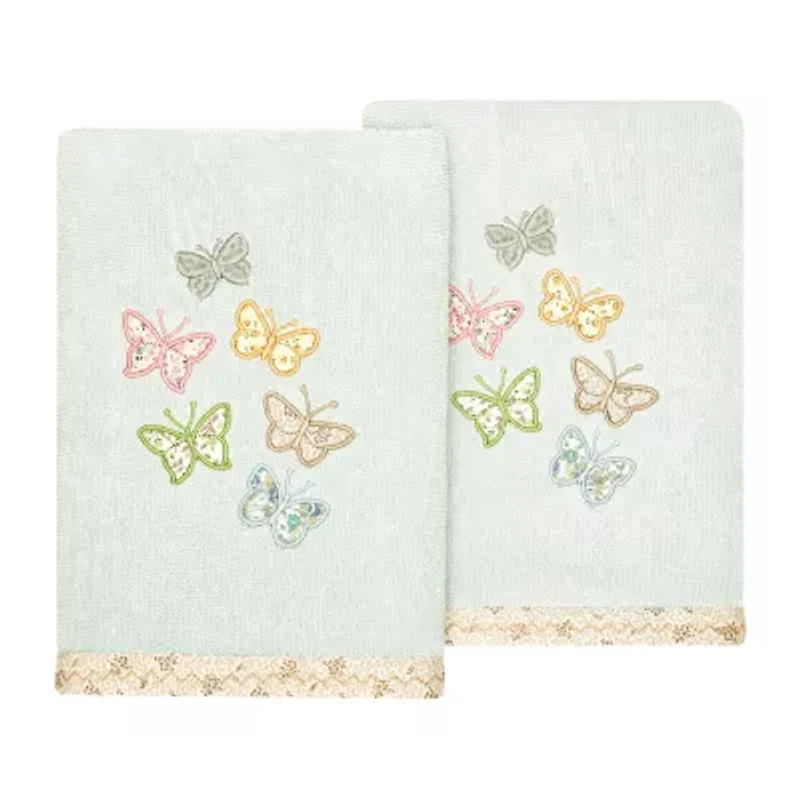Linum Home Textiles Mariposa 2-pc. Embellished Hand Towel
