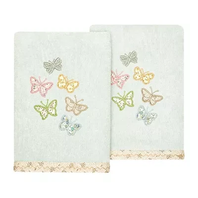 Linum Home Textiles Mariposa 2-pc. Embellished Hand Towel