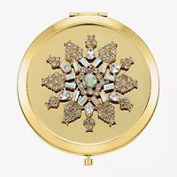 Monet Jewelry Gold Tone Clear Gold Tone Snowflake Compact Mirror