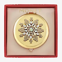 Monet Jewelry Gold Tone Clear Gold Tone Snowflake Compact Mirror
