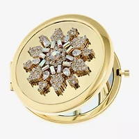 Monet Jewelry Gold Tone Clear Gold Tone Snowflake Compact Mirror