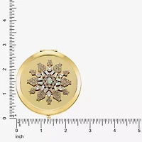 Monet Jewelry Gold Tone Clear Gold Tone Snowflake Compact Mirror