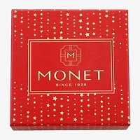 Monet Jewelry Silver Tone Candy Cane Glass Pin