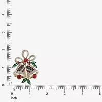 Monet Jewelry Gold Tone Holly Multi Color Glass Pin