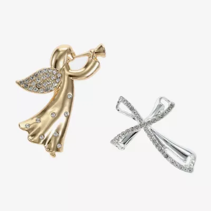 Monet Jewelry Gold Tone Glass Pin