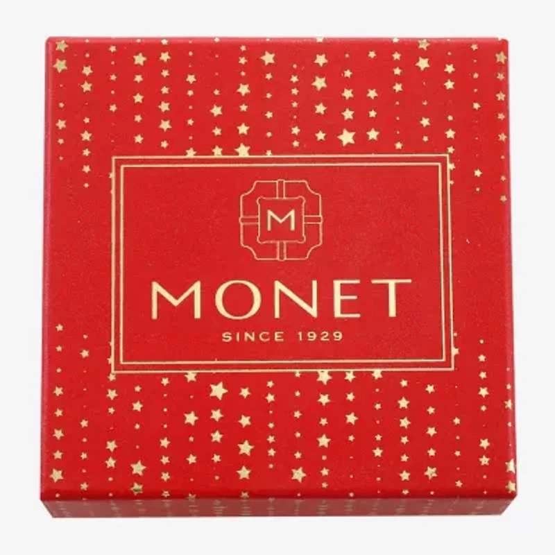 Monet Jewelry Gold Tone Glass Pin