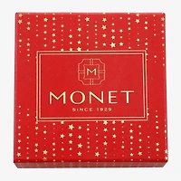 Monet Jewelry Gold Tone Santa Multi Color Glass Pin