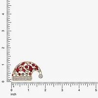 Monet Jewelry Gold Tone Santa Multi Color Glass Pin