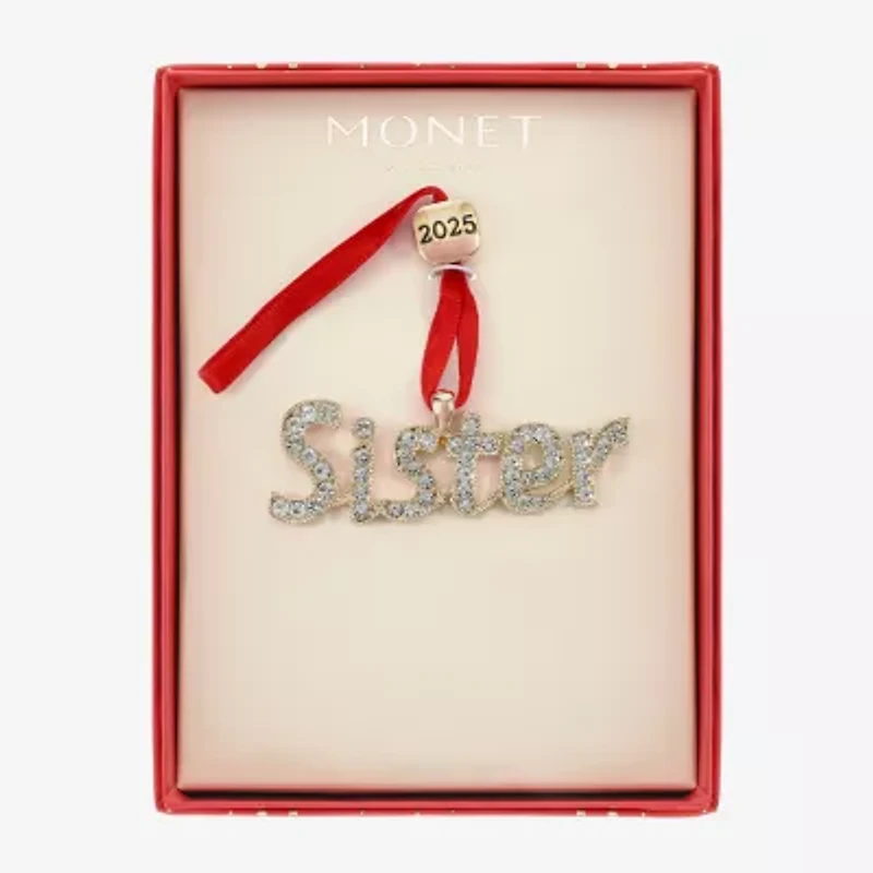 Monet Jewelry Gold Tone Sister Christmas Ornament