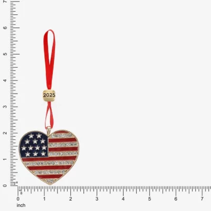 Monet Jewelry Gold Tone American Flag Christmas Ornament