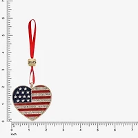 Monet Jewelry Gold Tone American Flag Christmas Ornament