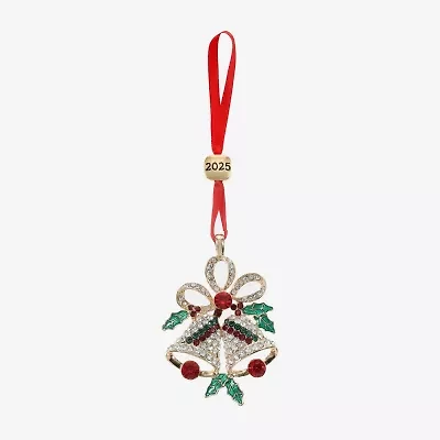 Monet Jewelry Gold Tone Holly Christmas Ornament
