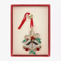 Monet Jewelry Gold Tone Holly Christmas Ornament