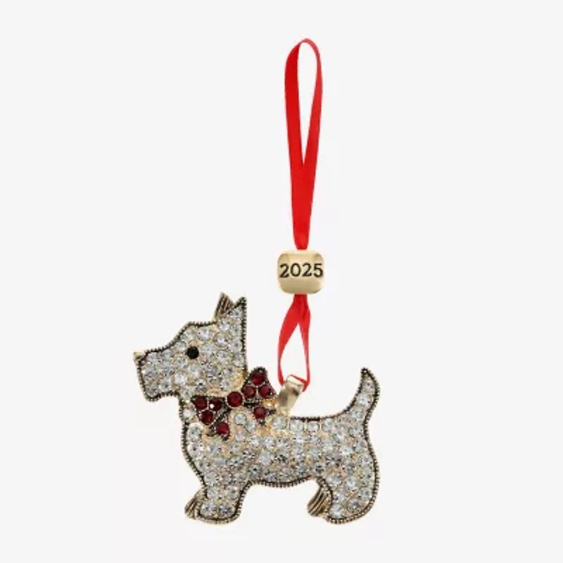 Monet Jewelry Gold Tone Scottie Dog Christmas Ornament