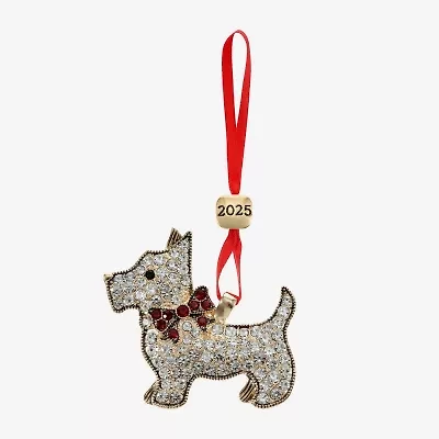 Monet Jewelry Gold Tone Scottie Dog Christmas Ornament