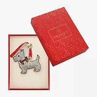 Monet Jewelry Gold Tone Scottie Dog Christmas Ornament