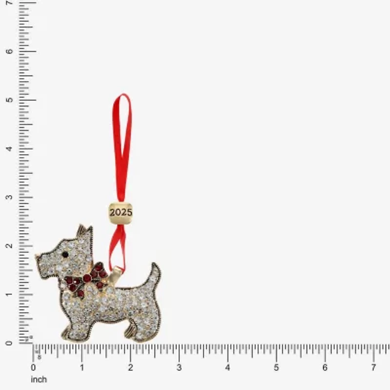 Monet Jewelry Gold Tone Scottie Dog Christmas Ornament