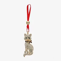 Monet Jewelry Gold Tone Cat Christmas Ornament
