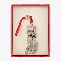 Monet Jewelry Gold Tone Cat Christmas Ornament