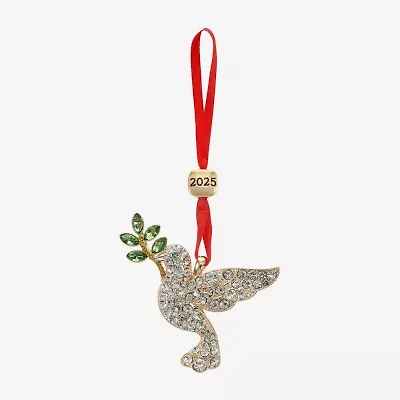 Monet Jewelry Gold Tone White Dove Christmas Ornament
