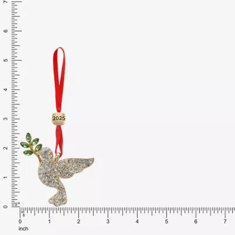 Monet Jewelry Gold Tone White Dove Christmas Ornament