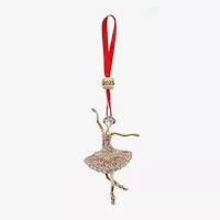 Monet Jewelry Gold Tone Pink Ballerina Christmas Ornament