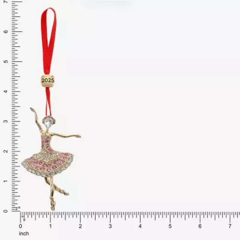 Monet Jewelry Gold Tone Pink Ballerina Christmas Ornament