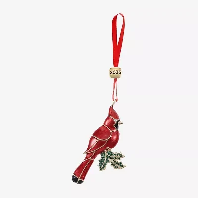 Monet Jewelry Gold Tone Red Cardinal Christmas Ornament