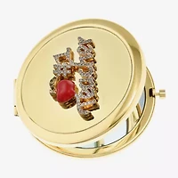 Monet Jewelry Gold Tone Teacher Red Apple Gold Tone Compact Mirror